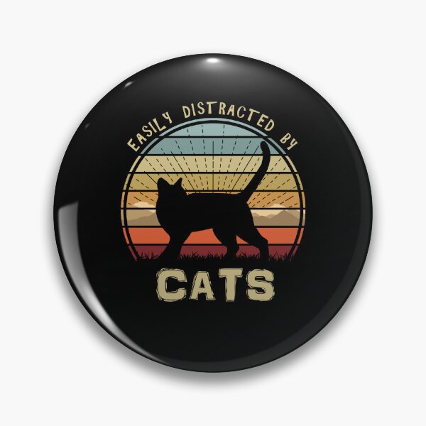 Item preview, Easily Distracted By Cats Retro Sunset Feline designed and sold by marke770.