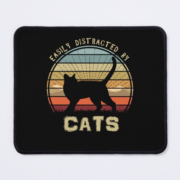 Item preview, Easily Distracted By Cats Retro Sunset Feline designed and sold by marke770.