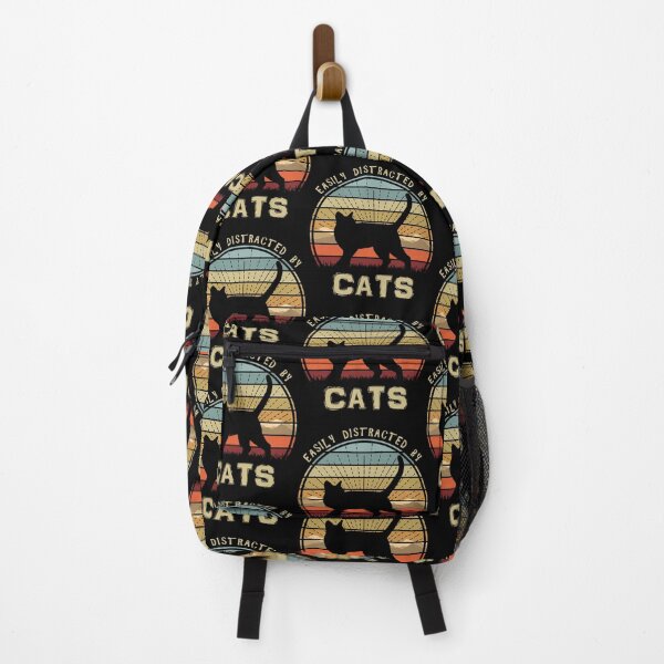 Item preview, Easily Distracted By Cats Retro Sunset Feline designed and sold by marke770.