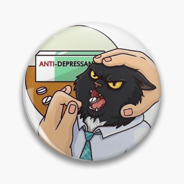 Item preview, Angry Cat Anti-Depressant – Funny Work Stress Meme Art designed and sold by erkinmaddison.