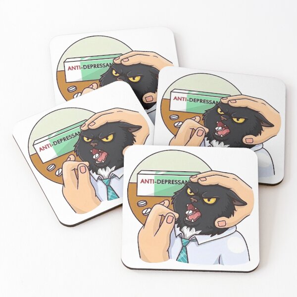 Item preview, Angry Cat Anti-Depressant – Funny Work Stress Meme Art designed and sold by erkinmaddison.