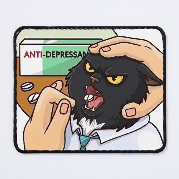 Item preview, Angry Cat Anti-Depressant – Funny Work Stress Meme Art designed and sold by erkinmaddison.