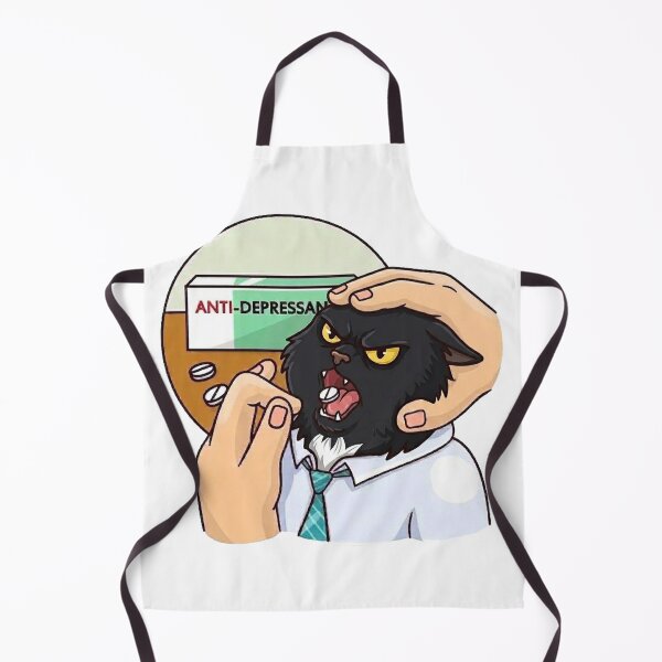 Item preview, Angry Cat Anti-Depressant – Funny Work Stress Meme Art designed and sold by erkinmaddison.