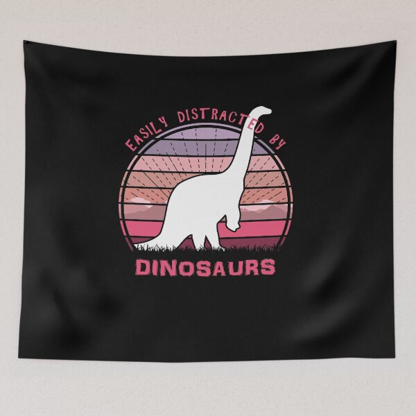Item preview, Easily Distracted By Dinosaurs Retro Sunset designed and sold by marke770.