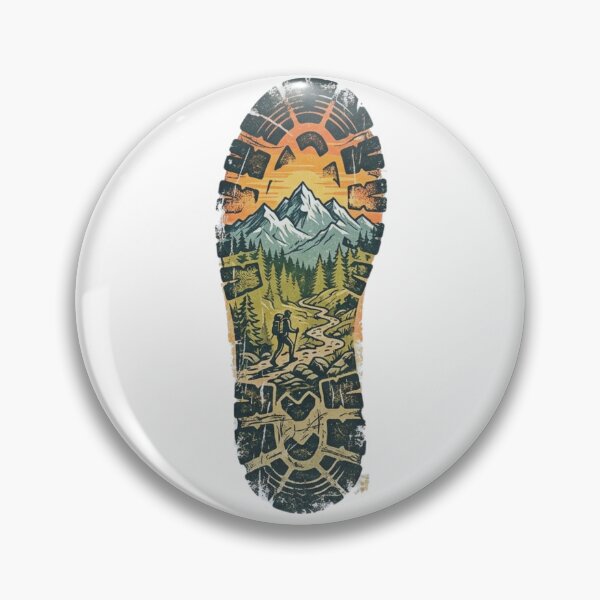 Item preview, Vintage Hiking Boot Sole Print Mountain Landscape Art designed and sold by GabeMountainArt.