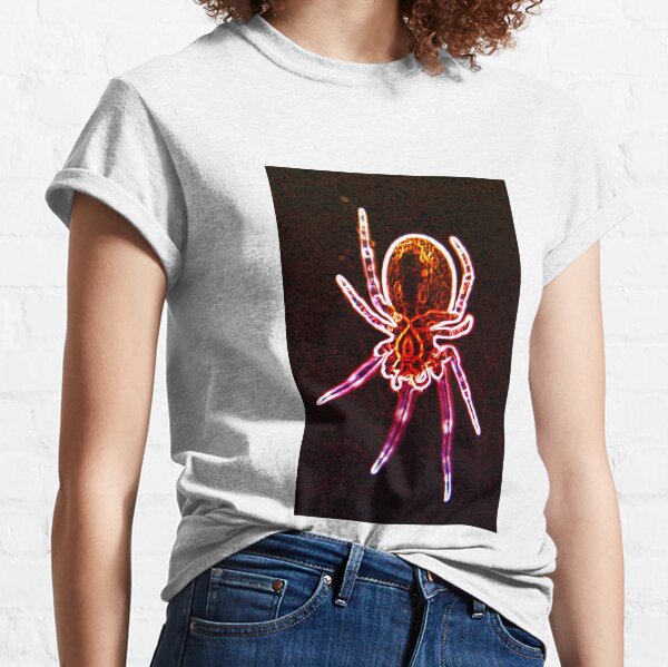 Red neon macro spider Classic T-Shirt