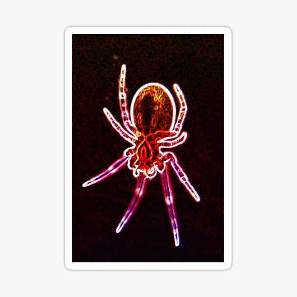 Red neon macro spider Sticker