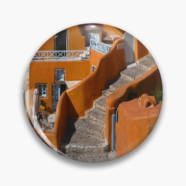 Item preview, Vibrant Orange Architecture in Oia Santorini  designed and sold by asun5.