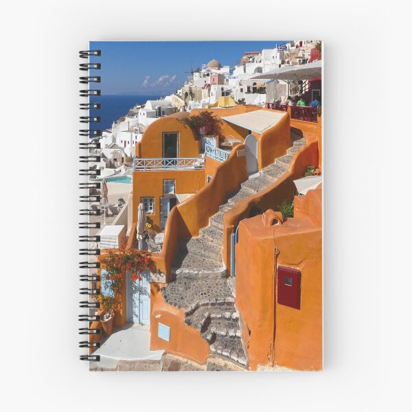 Item preview, Vibrant Orange Architecture in Oia Santorini  designed and sold by asun5.