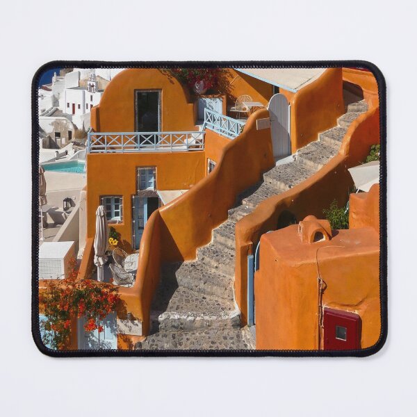 Item preview, Vibrant Orange Architecture in Oia Santorini designed and sold by asun5.