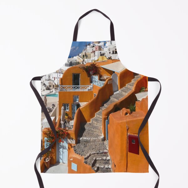 Item preview, Vibrant Orange Architecture in Oia Santorini designed and sold by asun5.