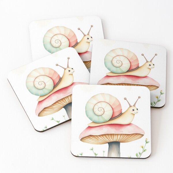 Item preview, Cute Watercolor Snail on a Mushroom designed and sold by Vida e Arte.