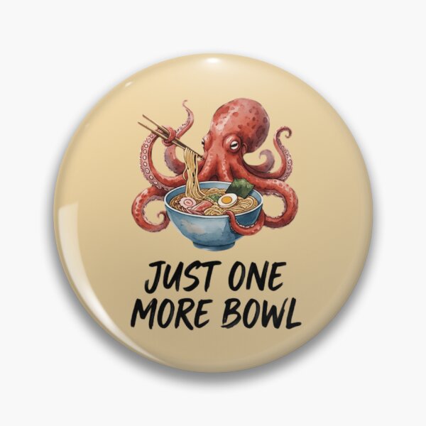 Item preview, Just One More Bowl T‑Shirt & Sticker – Funny Octopus Eating Ramen Japanese Food Lover  designed and sold by ZyxDes.