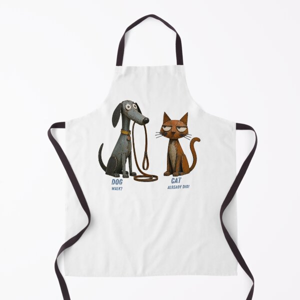 Item preview, Dog Walk? Already Did! Funny Cat vs Dog Shirt – Recycled Metal Folk Art Pet Design designed and sold by lazydogonline.