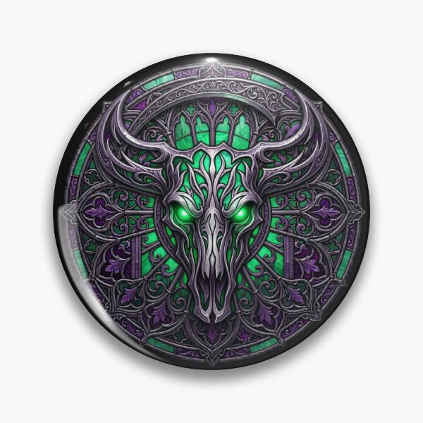 Item preview, Mystic Emerald Bull – Gothic Stained Glass designed and sold by David Mateo ArtWorks.