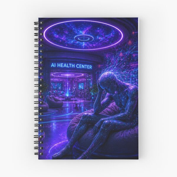 Item preview, AI Mental Health Overload - Cyberpunk Clinic Art designed and sold by bbbpetr100.