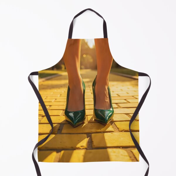 Item preview, Elegant Woman in Dark Green Stilettos Standing on Yellow Brick Road designed and sold by EmeraldeaDesign.