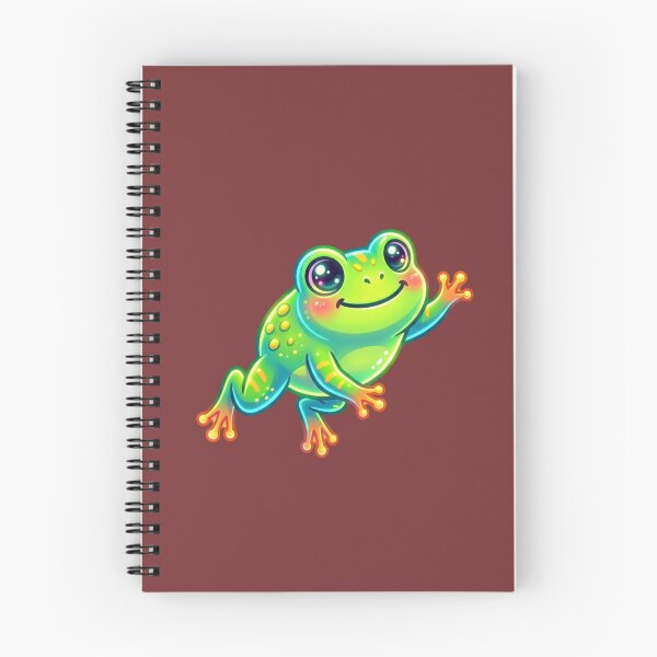 Item preview, Cheerful neon frog with big eyes cartoon designed and sold by NeonTraum.