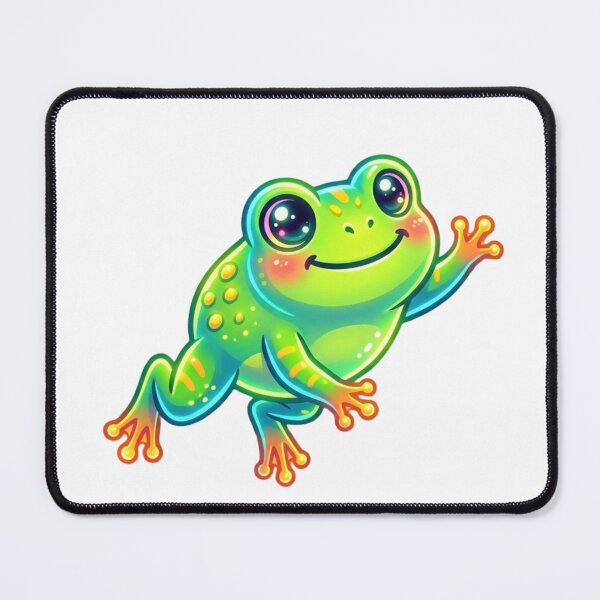 Item preview, Cheerful neon frog with big eyes cartoon designed and sold by NeonTraum.
