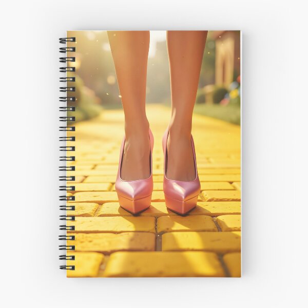 Item preview, Elegant Pink Stilettos Standing on Yellow Brick Road designed and sold by EmeraldeaDesign.
