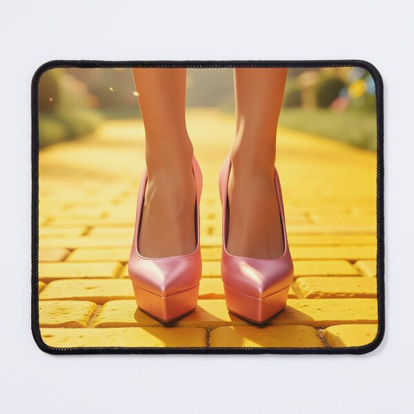 Item preview, Elegant Pink Stilettos Standing on Yellow Brick Road designed and sold by EmeraldeaDesign.