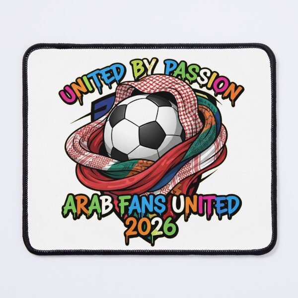 Item preview, United By Passion 2026 Arab Soccer Scarves World Cup Fan T-Shirt designed and sold by Ahmed Nedji.