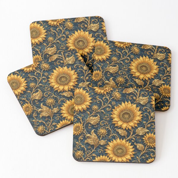 Item preview, Golden Sunflower Floral Chinoiserie Pattern designed and sold by Rui Huang.