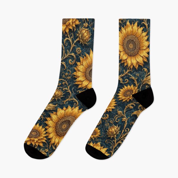 Item preview, Golden Sunflower Floral Chinoiserie Pattern designed and sold by Rui Huang.