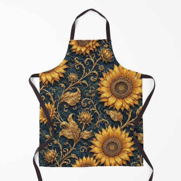 Item preview, Golden Sunflower Floral Chinoiserie Pattern designed and sold by Rui Mythic Studio.