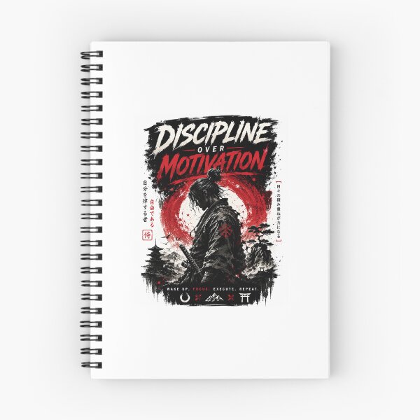 Item preview, Discipline Over Motivation Samurai Sticker designed and sold by GenZStickerHub1.