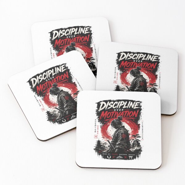 Item preview, Discipline Over Motivation Samurai Sticker designed and sold by GenZStickerHub1.
