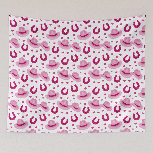 Item preview, Ditsy Pink Cowboy Hat And Horseshoe Pattern designed and sold by igraphixart.
