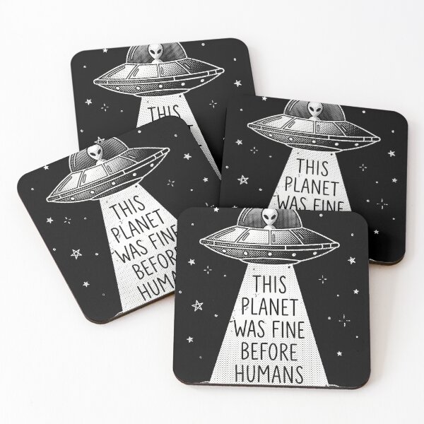 Item preview, This Planet Was Fine Before Humans Funny Retro Alien UFO designed and sold by AdyKurniawan.