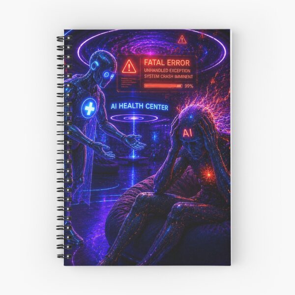 Item preview, AI Cyber Psychiatrist - Neon System Overload designed and sold by bbbpetr100.