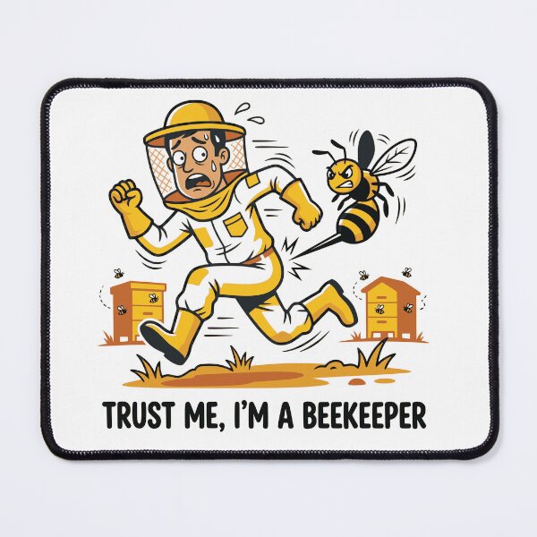 Item preview, Trust Me Im A Beekeeper - Funny Bee Chase Cartoon Illustration designed and sold by Sekla-Studio.