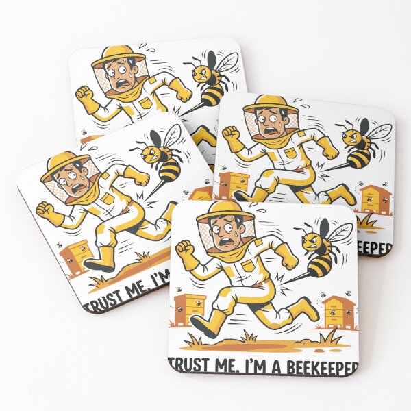 Item preview, Trust Me Im A Beekeeper - Funny Bee Chase Cartoon Illustration designed and sold by Sekla-Studio.
