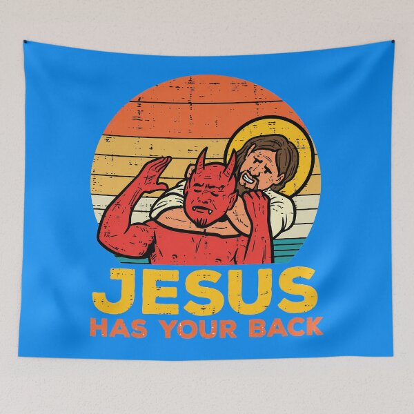 Item preview, Jesús te respalda Jiu Jitsu Retro Cristiano designed and sold by PastelWingg.