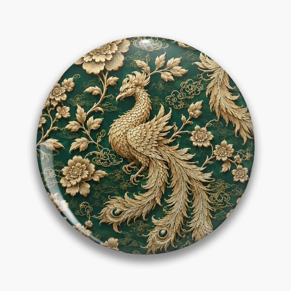 Item preview, Golden Phoenix Floral Pattern designed and sold by Rui Mythic Studio.