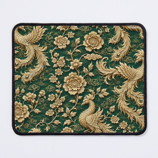 Item preview, Golden Phoenix Floral Pattern designed and sold by Rui Huang.