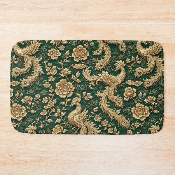 Item preview, Golden Phoenix Floral Pattern designed and sold by Rui Mythic Studio.