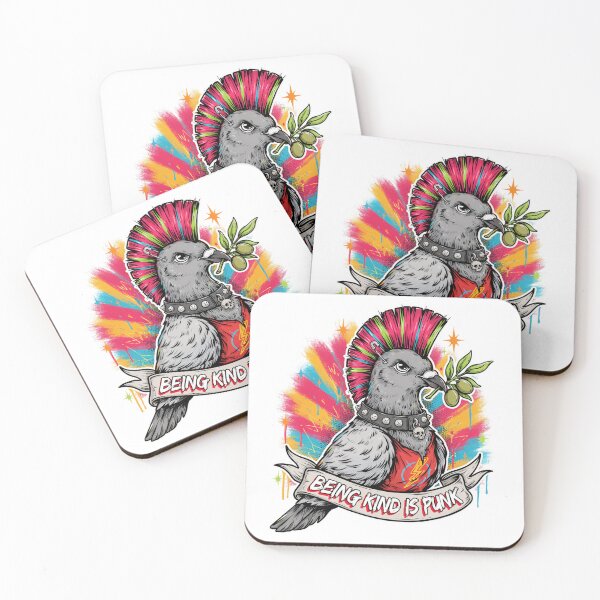 Item preview, Being Kind Is Punk – Punk Pigeon of Peace Retro Alternative Design designed and sold by ArcticFoxStudio.