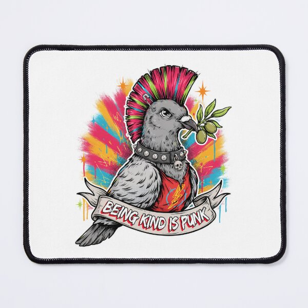 Item preview, Being Kind Is Punk – Punk Pigeon of Peace Retro Alternative Design designed and sold by ArcticFoxStudio.