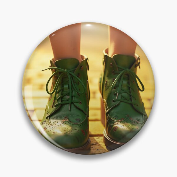 Item preview, Boho Green Boots Woman on Yellow Brick Road – Fantasy Travel Illustration designed and sold by EmeraldeaDesign.