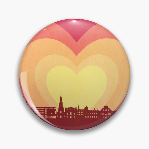 Item preview, Doncaster England Skyline Hearts Red Yellow designed and sold by ArtPrints.
