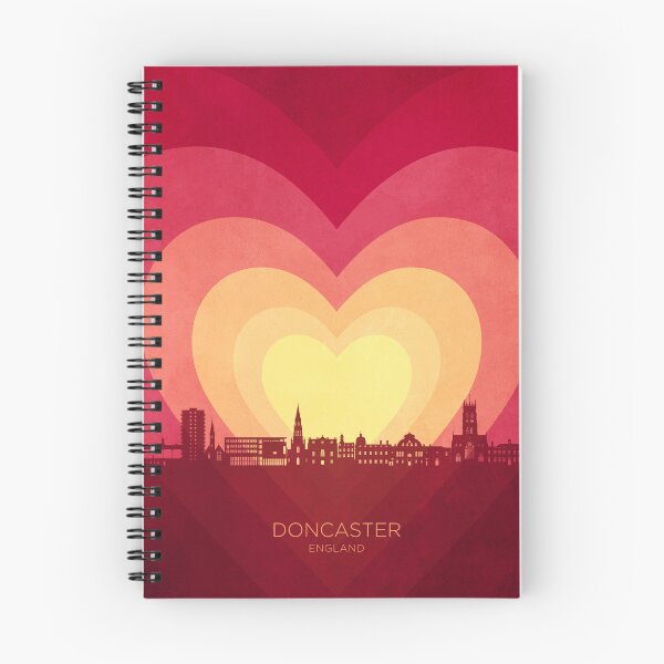 Item preview, Doncaster England Skyline Hearts Red Yellow designed and sold by ArtPrints.
