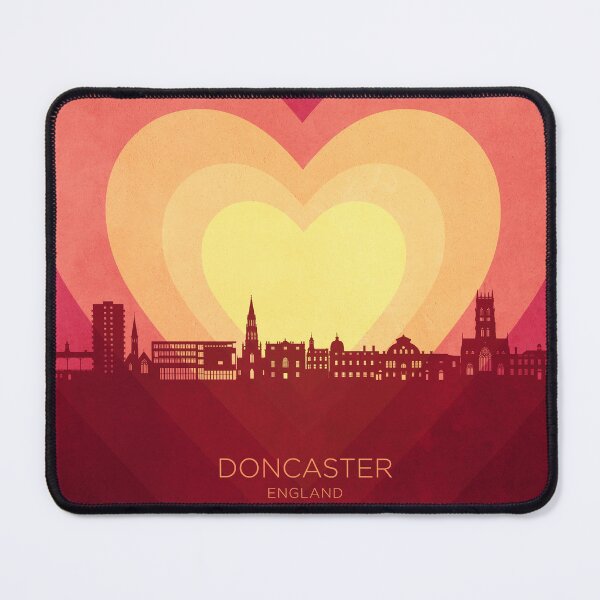 Item preview, Doncaster England Skyline Hearts Red Yellow designed and sold by ArtPrints.