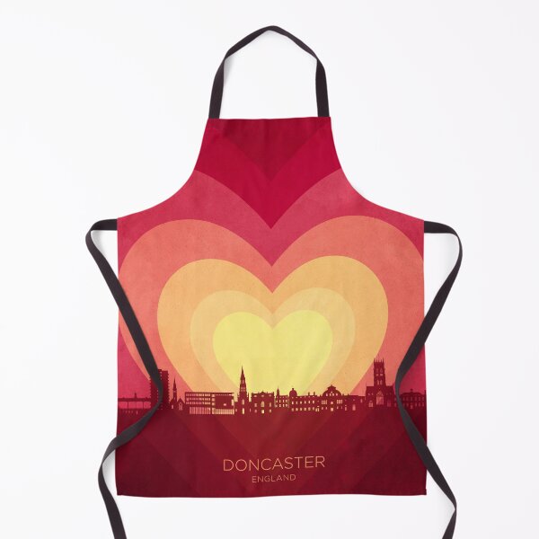 Item preview, Doncaster England Skyline Hearts Red Yellow designed and sold by ArtPrints.