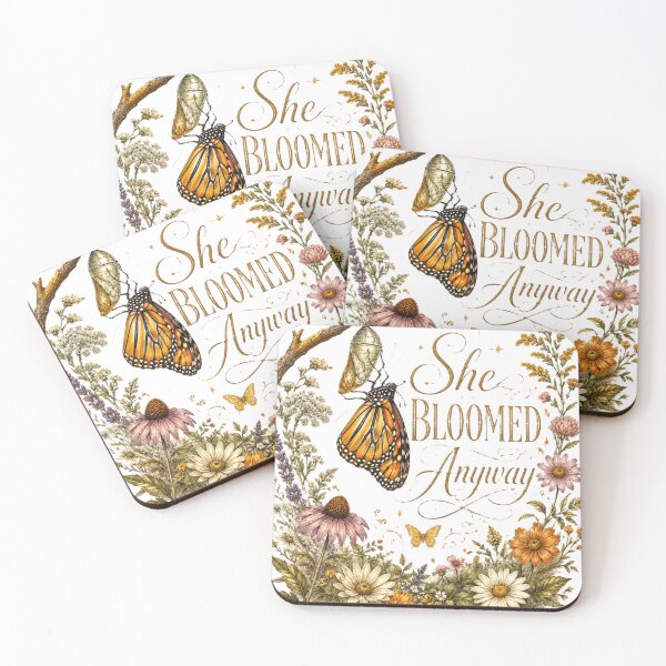 Item preview, She Bloomed Anyway Monarch Butterfly Wildflower Botanical Design designed and sold by Sharlo Shop.