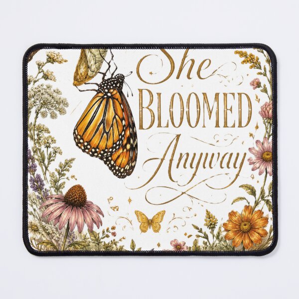 Item preview, She Bloomed Anyway Monarch Butterfly Wildflower Botanical Design designed and sold by Sharlo Shop.