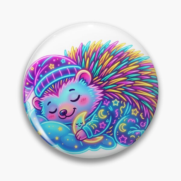 Item preview, Neon Hedgehog Pajamas Starry Sky Sweet Lullaby Design designed and sold by NeonTraum.